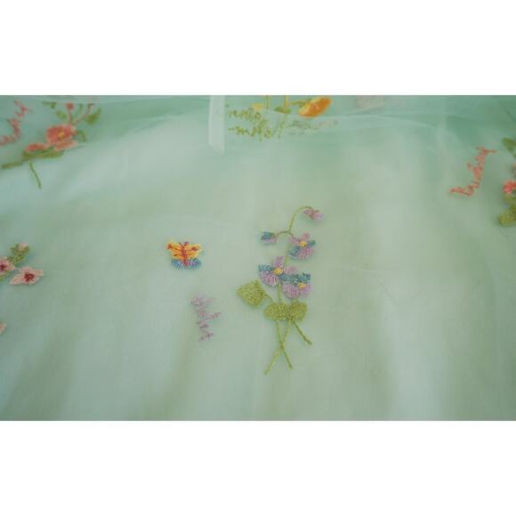 Fairy Butterfly Floral Embroidery Peasant Dress 20W Cottagecore Coquette Wedding - Picture 15 of 16